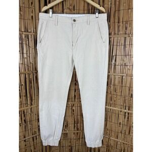 Levi's Chino Jogger Pants Men's 34x34 Tan Drawstring Elastic Cuff Large